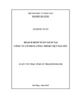 Hoạch định ngân sách tại công ty cổ phần công trình Việt Nguyên