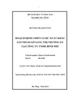 Hoạch định chiến lược xuất khẩu sản phẩm gỗ sang thị trường EU tại công ty TNHH Bình Phú.