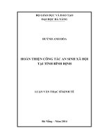 Hoàn thiện công tác an sinh xã hội Tỉnh Bình Định.