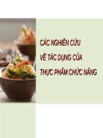 các nghiên cứu về tác dụng của thực phẩm chức năng 