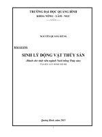 BÀI GIẢNG SINH lý ĐỘNG vật THỦY sản (dành cho sinh viên ngành nuôi trồng thủy sản) 