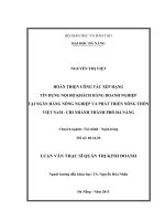 Hoàn thiện công tác xếp hạng tín dụng nội bộ khách hàng Doanh nghiệp tại Ngân hàng Nông nghiệp & PTNT Việt Nam - Chi nhánh thành phố Đà Nẵng.