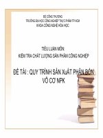 quy trình sản xuất phân bón vô cơ npk 