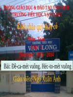 Đề - ca - mét vuông. Héc - tô - mét vuông