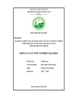 Đánh giá hiệu quả sử dụng đất sản xuất nông nghiệp trên địa bàn xã Mỹ Đức, huyện An Lão, thành phố Hải Phòng