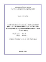NGHIÊN cứu PHẢN ỨNG OXI hóa CHỌN lọc STIREN TRÊN xúc tác HIDROTANXIT (mg al CO3) BIẾN TÍNH bởi ION KIM LOẠI CHUYỂN TIẾP COBAN, NIKEN, CROM và MOLYBDEN