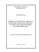 Nghiên cứu ảnh hưởng của động lực làm việc đến sự hài lòng công việc- ứng dụng cho ngành viễn thông tại Thành phố Đà Nẵng
