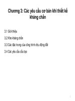 Các yêu cầu cơ bản khi thiết kế kháng chấn 