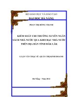 Kiểm soát chi thường xuyên ngân sách Nhà nước qua kho bạc Nhà nước trên địa bàn tỉnh Đăk Lăk