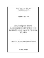 Hoàn thiện hệ thống đánh giá thành tích nhân viên tại trường Cao đẳng thương mại Đà Nẵng