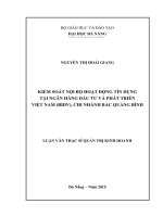 Kiểm soát nội bộ hoạt động tín dụng tại ngân hàng đầu tư và phát triển Việt Nam (BIDV), chi nhánh Bắc Quảng Ninh
