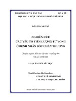 Nghiên cứu các yếu tố tiên lượng tử vong ở bệnh nhân sốc chấn thương (LA tiến sĩ)