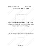 Nghiên cứu tính toán nội lực và chuyển vị của khung phẳng xét biến dạng trượt theo phương pháp phần tử hữu hạn (tt) 