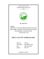 Ảnh hưởng của sự phát triển đô thị đến sử dụng đất nông nghiệp và đời sống người dân tại thị trấn chợ chu, huyện định hóa, tỉnh thái nguyên giai đoạn 2012   2016 