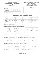 ĐỀ THI KHẢO SÁT TOÁN  12 CÓ ĐÁP ÁN (ĐỀ 1)