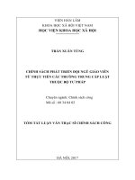 Chính sách phát triển đội ngũ giáo viên từ thực tiễn các Trường Trung cấp Luật thuộc Bộ Tư pháp (tt)
