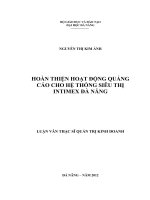 Hoàn thiện hoạt động quảng cáo cho hệ thống siêu thị Intimex Đà Nẵng