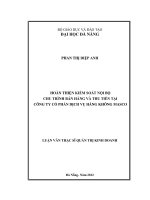 Hoàn thiện kiểm soát nội bộ chu trình bán hàng và thu tiền tại công ty cổ phần dịch vụ hàng không MASCO