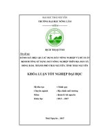 Ứng dụng GIS trong đánh giá hiệu quả sử dụng đất nông nghiệp và định hướng sử dụng đất nông nghiệp trên địa bàn xã Đồng Bẩm, thành phố Thái Nguyên, tỉnh Thái Nguyên.