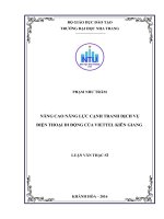 Nâng cao năng lực cạnh tranh dịch vụ điện thoại di động của viettel kiên giang 