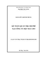 Kế toán quản trị chi phí tại Công ty dệt may 29 -3.
