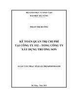 Kế toán quản trị chi phí tại công ty 532 - Tổng công ty xây dựng Trường Sơn.