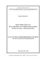 Hoàn thiện công tác quản trị nhân sự tại bệnh viện đa khoa huyện gia lộc   tỉnh hải dương 