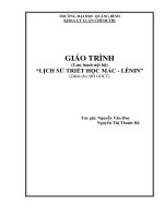 Giáo trình lịch sử triết học mác   lênin 