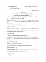 Mẫu báo cáo kết quả kiểm tra việc thi hành kỉ luật trong Đảng