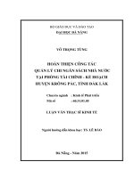 Hoàn thiện công tác quản lý chi ngân sách nhà nước tại phòng tài chính kế hoạch Huyện Krông Pác, Tỉnh Đắc Lăk