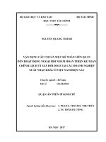 Vận dụng các chuẩn mực kế toán liên quan đến hoạt động ngoại hối nhằm hoàn thiện kế toán chênh lệch tỷ giá hối đoái tại các doanh nghiệp xuất nhập khẩu ở việt nam hiện nay