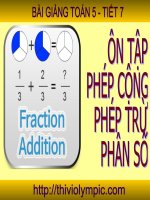 Ôn tập: Phép cộng và phép trừ hai phân số