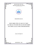 Hoàn thiện công tác quản lý thuế GTGT đối với các doanh nghiệp xuất khẩu tại cục thuế tỉnh khánh hòa 