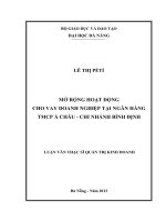 Mở rộng hoạt động cho vay doanh nghiệp tại ngân hàng TMCP Á Châu - chi nhánh Bình Định