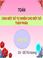 Chia một số tự nhiên cho một số tự nhiên mà thương tìm được là một số thập phân