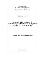 Thực hiện Chính sách kinh tế trong xây dựng nông thôn mới từ thực tiễn huyện Ba Vì, thành phố Hà Nội (LV thạc sĩ)