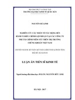 Nghiên cứu các nhân tố tác động đến hành vi điều chỉnh lợi nhuận tại các Công ty phi tài chính niêm yết trên thị trường chứng khoán Việt Nam (LA tiến sĩ)