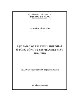 Lập báo cáo tài chính hợp nhất ở Tổng công ty cổ phần dệt may Hoà Thọ.