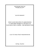 Nâng cao sự hài lòng của khách hàng cá nhân đối với dịch vụ tín dụng tại ngân hàng TMCP an bình  chi nhánh đà nẵng
