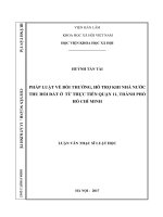 Pháp luật về bồi thường, hỗ trợ, khi Nhà nước thu hồi đất ở từ thực tiễn quận 11, Thành phố Hồ Chí Minh (Luận văn thạc sĩ)