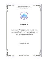 Nâng cao năng lực cạnh tranh của công ty cổ phần tư vấn thiết kế và xây dựng giao thông 4 