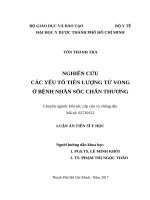 Nghiên cứu các yếu tố tiên lượng tử vong ở bệnh nhân sốc chấn thương