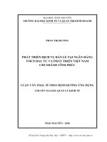 Phát triển dịch vụ bán lẻ tại ngân hàng thương mại cổ phần đầu tư và phát triển việt nam chi nhánh vĩnh phúc 