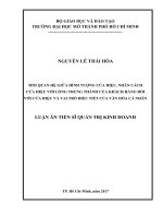 Mối quan hệ giữa hình tượng cửa hiệu, nhân cách cửa hiệu với lòng trung thành của khách hàng đối với cửa hiệu và vai trò điều tiết của văn hóa cá nhân. (Luận án tiến sĩ)