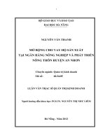 Mở rộng cho vay hộ sản xuất tại ngân hàng nông nghiệp và phát triển nông thôn huyện An Nhơn.