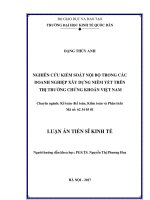 Nghiên cứu kiểm soát nội bộ trong các doanh nghiệp xây dựng niêm yết trên thị trường chứng khoán Việt Nam (Luận án tiến sĩ)