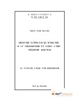 Hoàn thiện công tác kiểm tra thuế đối với doanh nghiệp tại chi cục thuế thành phố kon tum