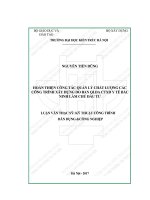Hoàn thiện công tác quản lý chất lượng các công trình xây dựng do ban QLDA CTXD y tế bắc ninh làm chủ đầu tư (tt) 