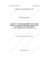 Quản lý và xây dựng không gian xanh trong các khu đô thị mới tại hà nội với sự tham gia của cộng đồng (tt) 