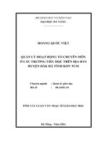 Quản lý hoạt động tổ chuyên môn ở các trường tiểu học trên địa bàn huyện đắk hà tỉnh kon tum (tt) 